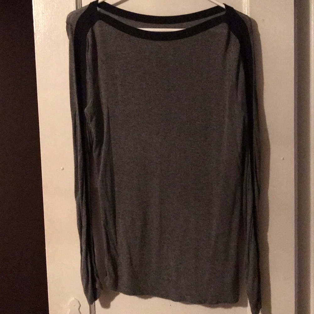 Gray Zara long sleeve shirt with black stripe